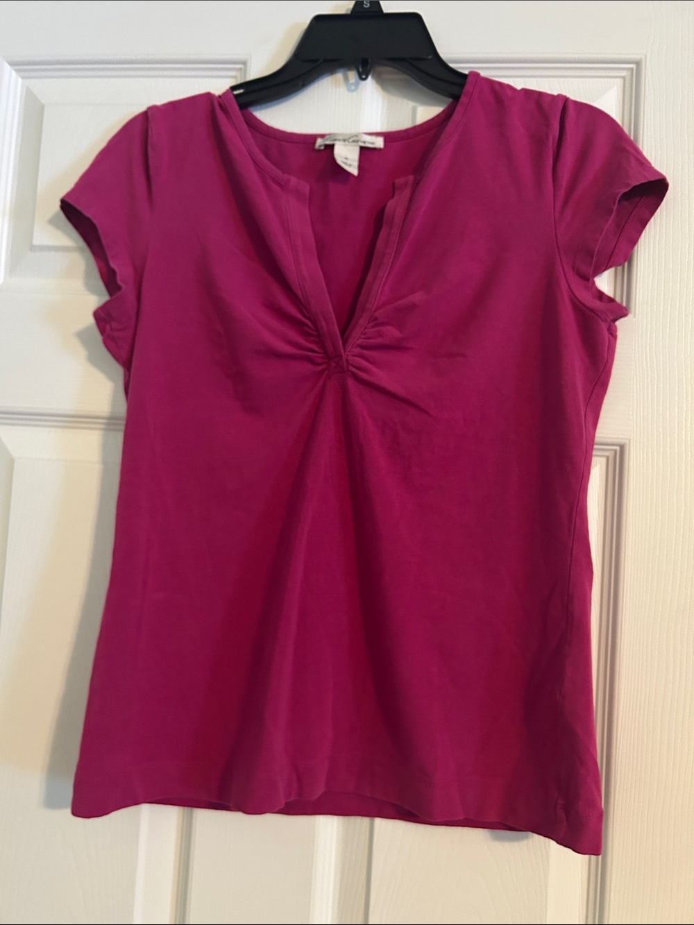 Kenneth Cole New York Twist-Front Cap Sleeve Top - Magenta